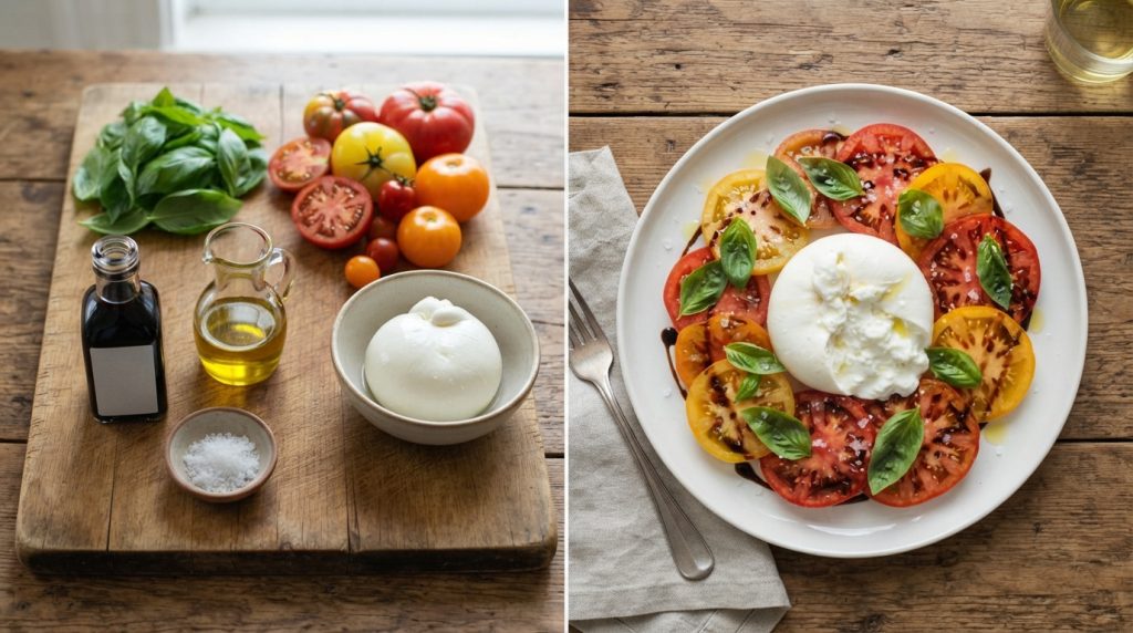 Burrata su pomidorais