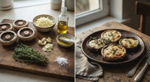 Kepti portobello grybai